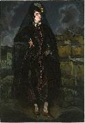 Ignacio Zuloaga y Zabaleta Portrait of Anita Ramxrez in Black oil painting